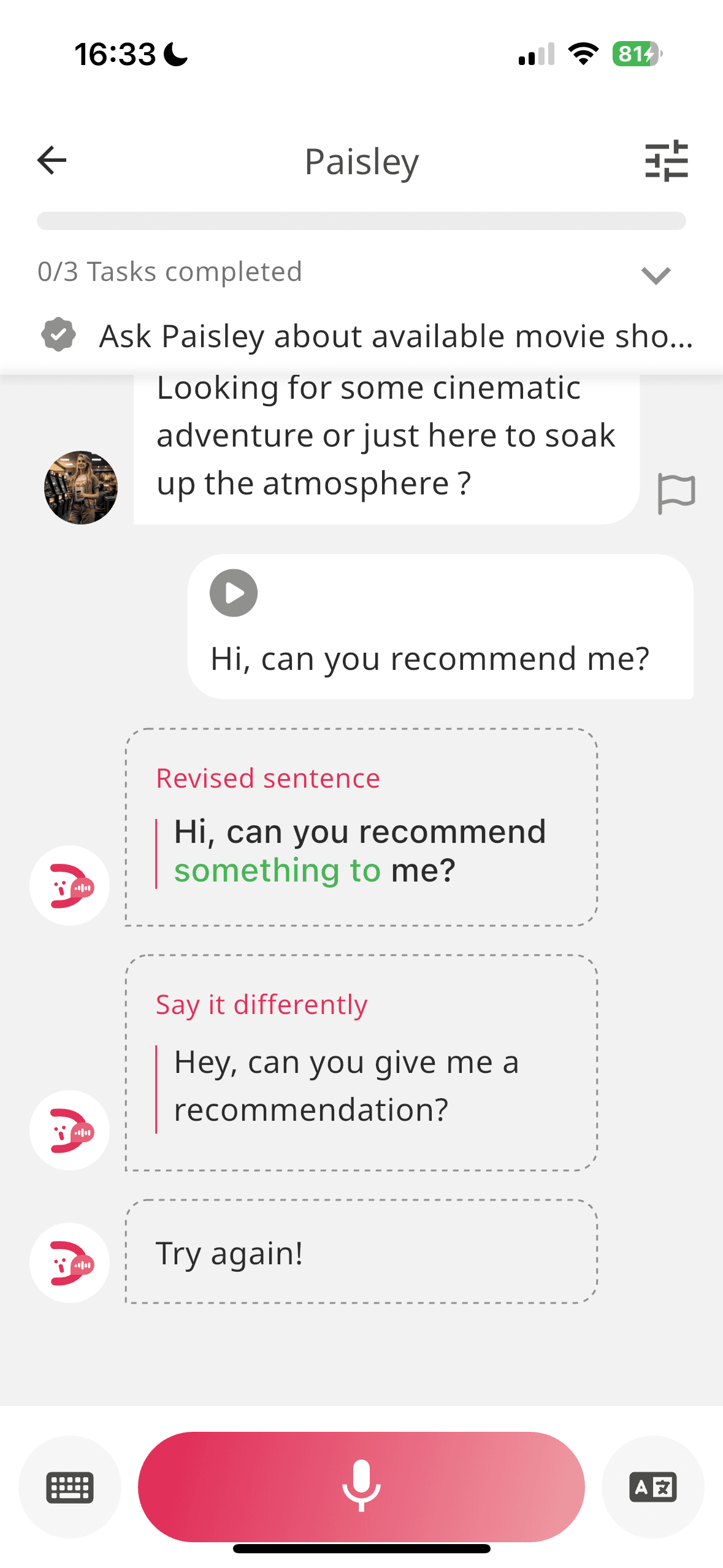 Real-time AI feedback