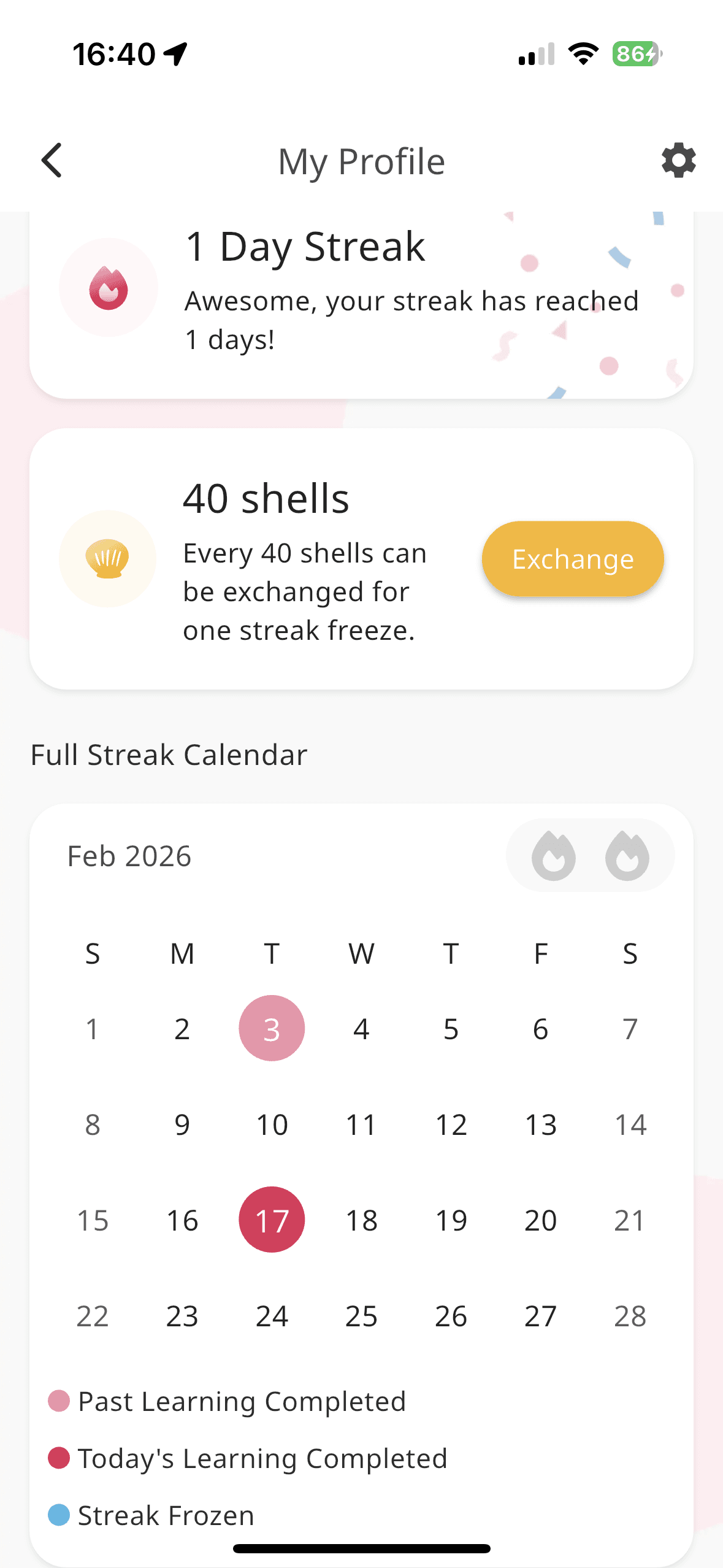 Track progress & saved phrases
